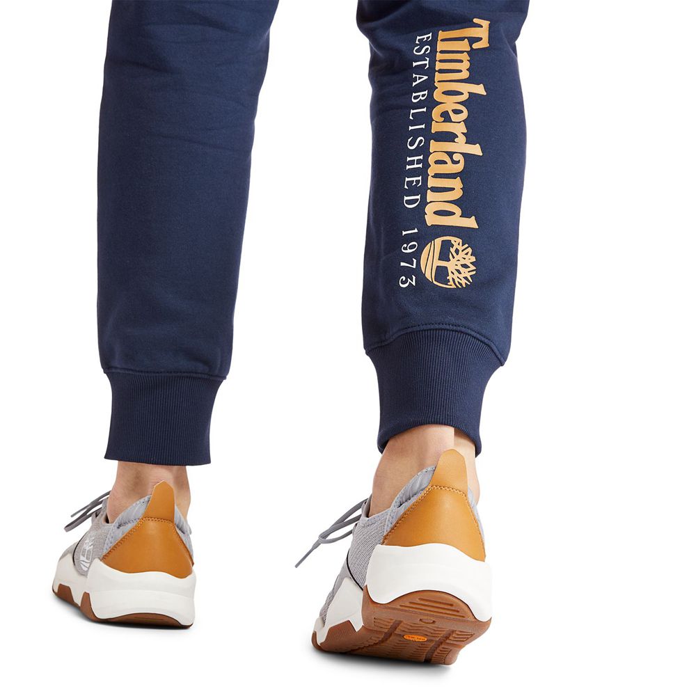 Timberland Mens Pants Essential Logo Sweat - Navy - India JB2793504